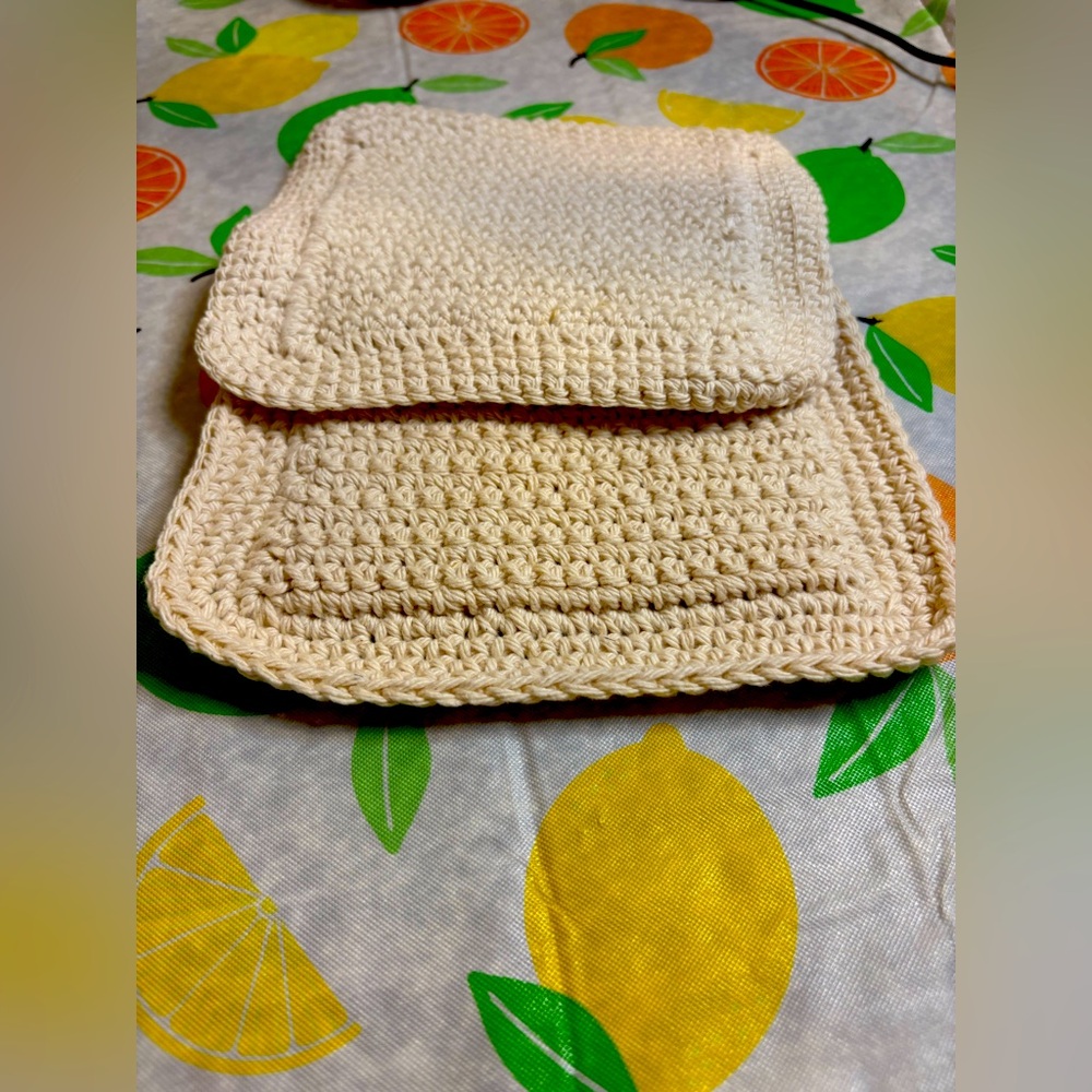 Handcrafted Cream Crochet Hot Pads or Trivets